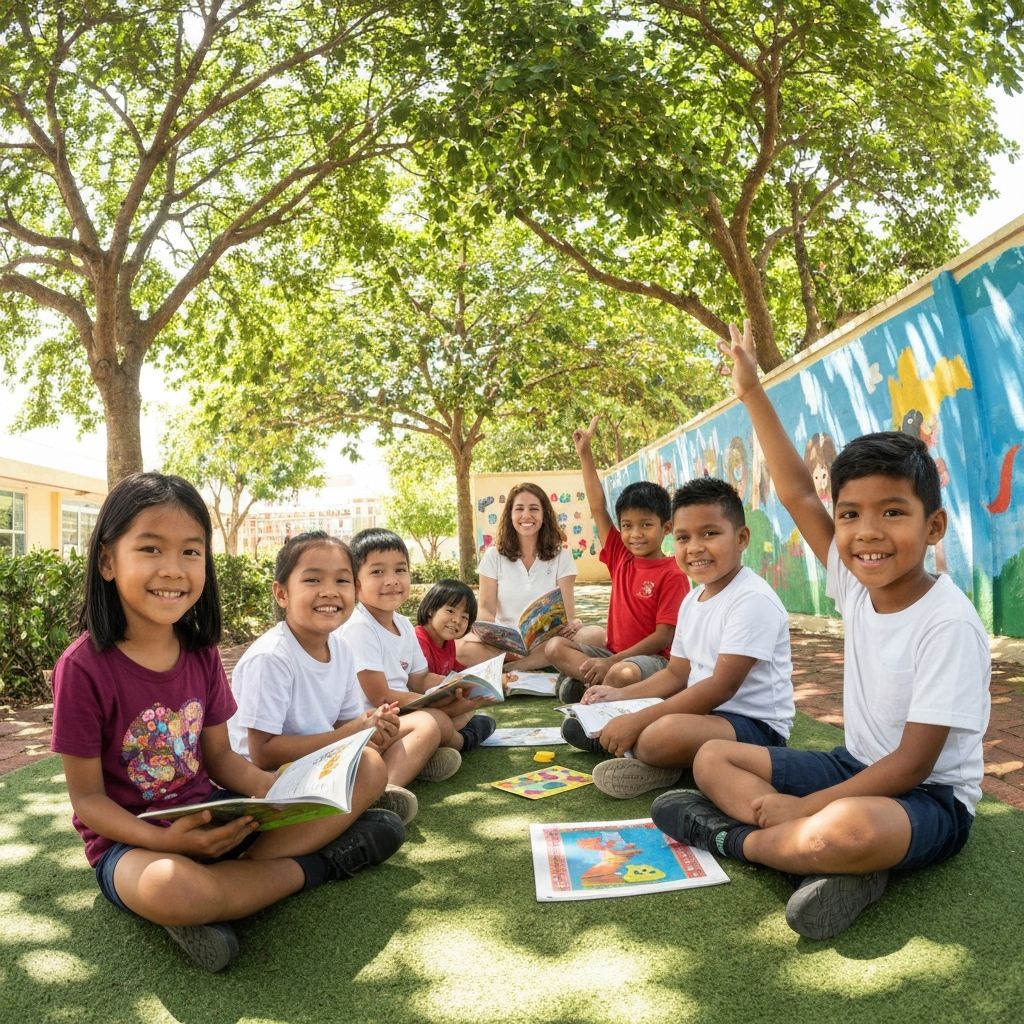 Happy students at Golden Junior School
